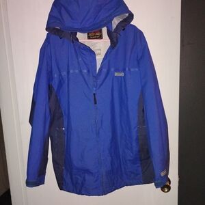Columbia Blue Hooded Rain Jacket